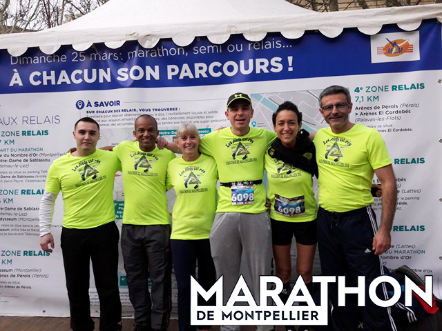 Les pieds carrés au marathon de Montpellier